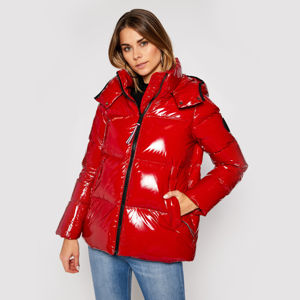 Tommy Hilfiger dámská červená lesklá zimní bunda